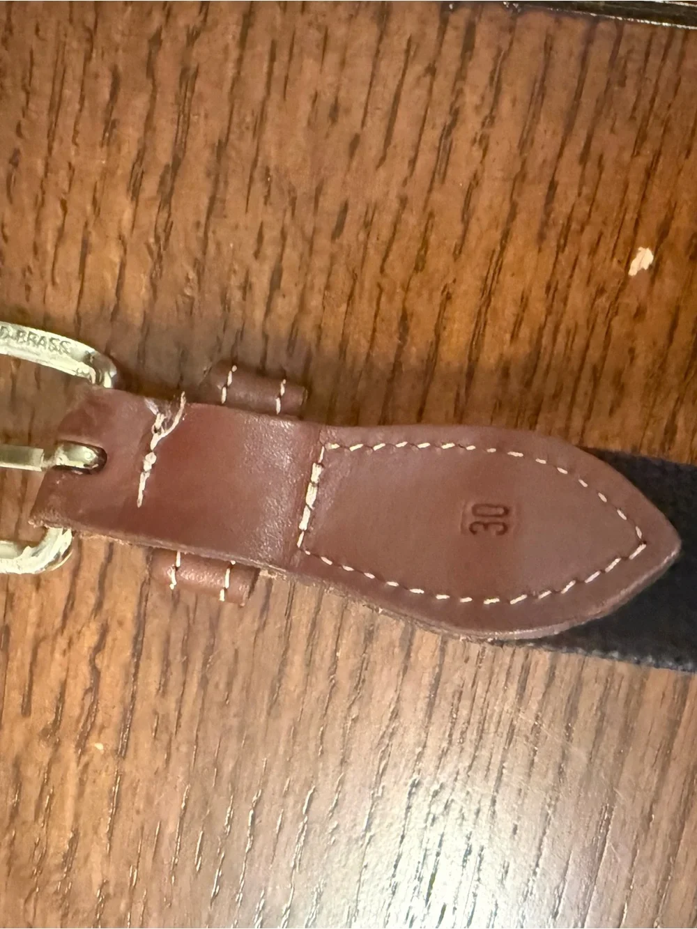 UGA Red Logo Leather-Trim Belt